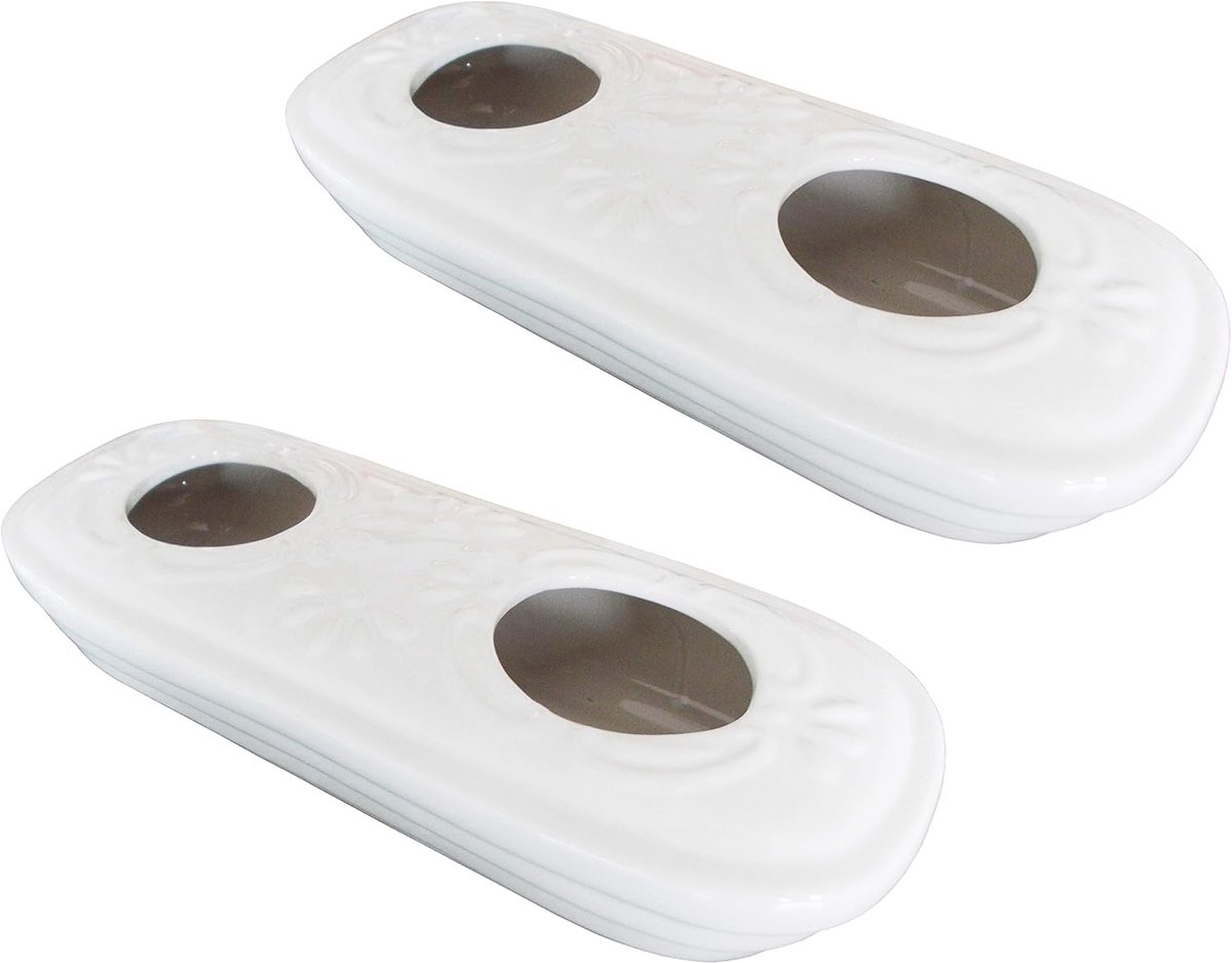 SnelShoppen - Luchtbevochtiger 2-delige set van keramiek, eenvoudig wit, voor radiator, kachel en open haard, waterverdamper diffuser, gezond binnenkl