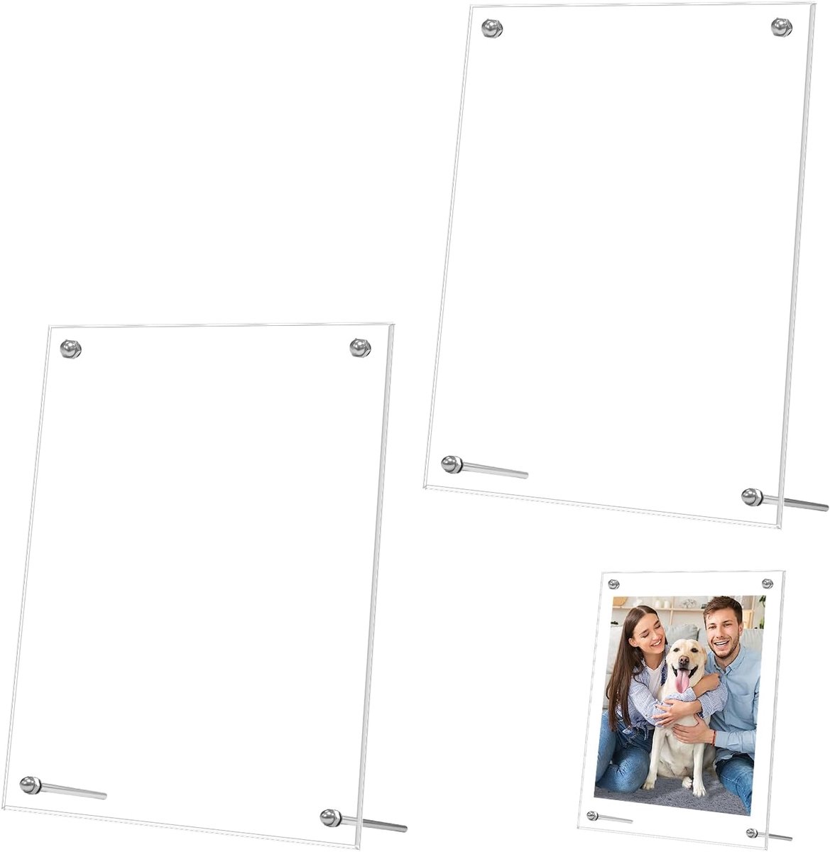 SnelShoppen - Acryl Fotolijsten 2 Stuks 10x15 cm Dubbelzijdig Transparant Frame voor Foto's Ansichten Certificaten Horizontaal Verticaal