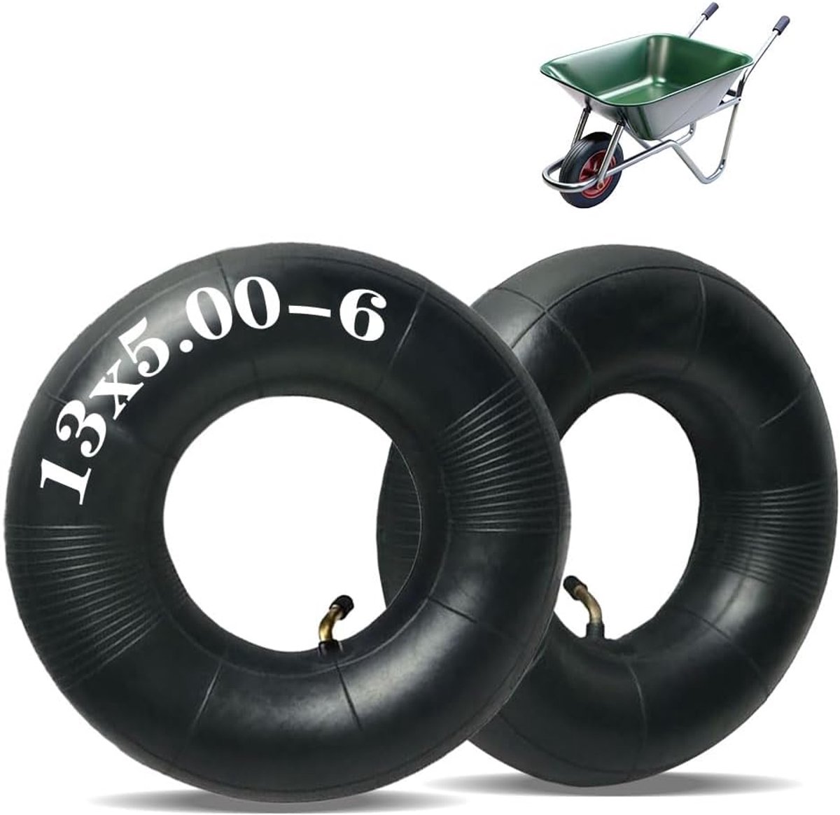 SnelShoppen - Slang voor Kruiwagen 500-6 - Reserveband voor Luchtbanden - Sterk Draagvermogen - Binnenslang met Gebogen Ventiel voor Grasmaaiers en Ha