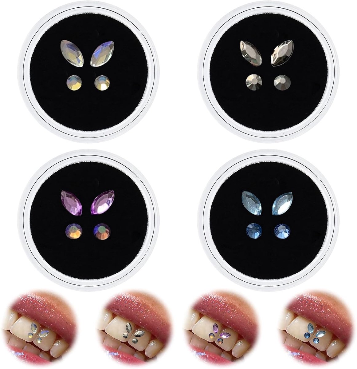 SnelShoppen - 16-delige set tandsteen sieraden tandversieringen met edelsteen kristal en strass decoratie voor mannen - Tandkristal voor schoonheid en