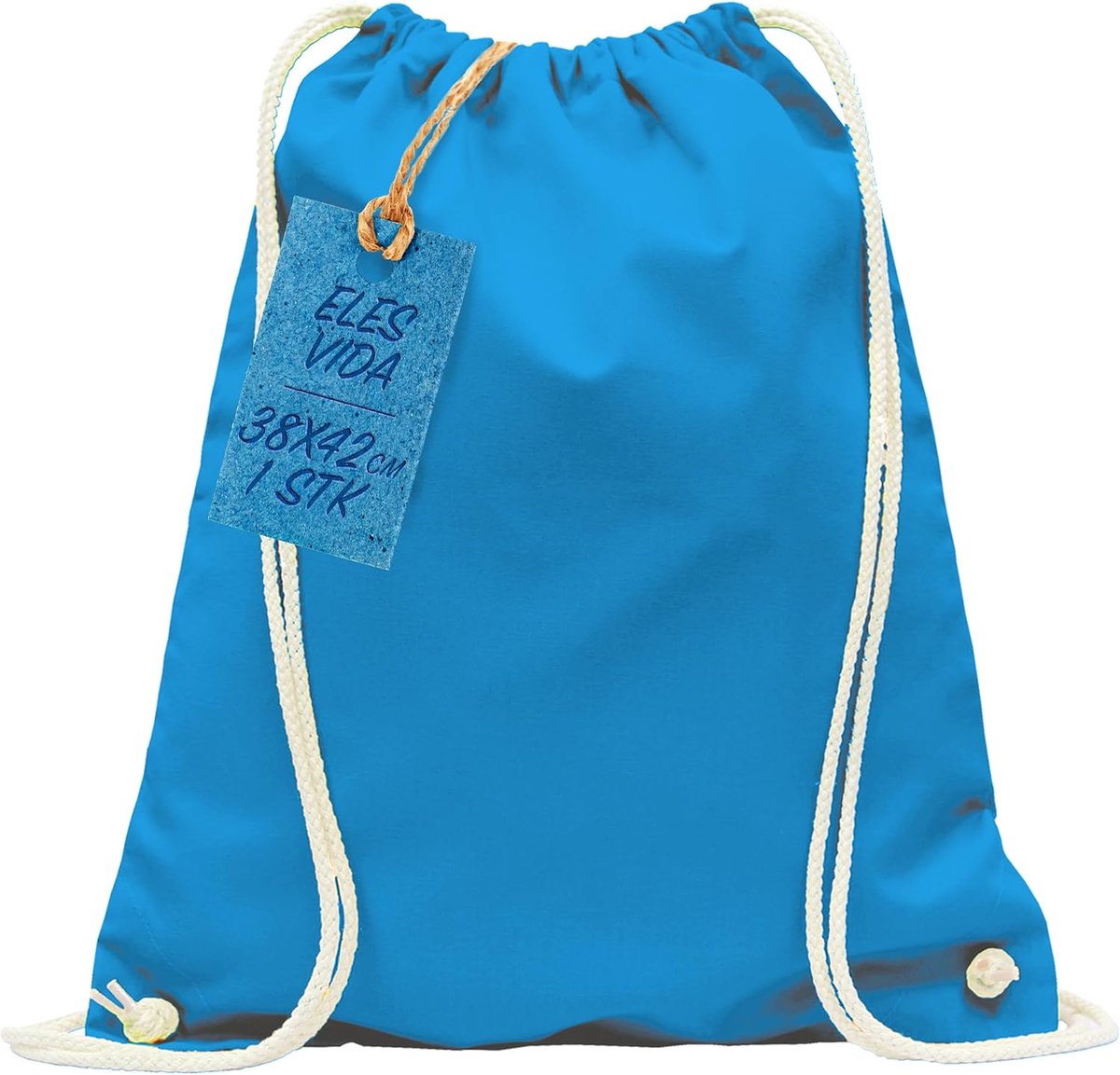 SnelShoppen - Katoenen Tas, Sporttas, Rugzak, Gymtas, Boodschappentas, Jute Tas, Oeko-Tex® Gecertificeerd, Stoffen Tas voor Creatieve Projecten, 38x42