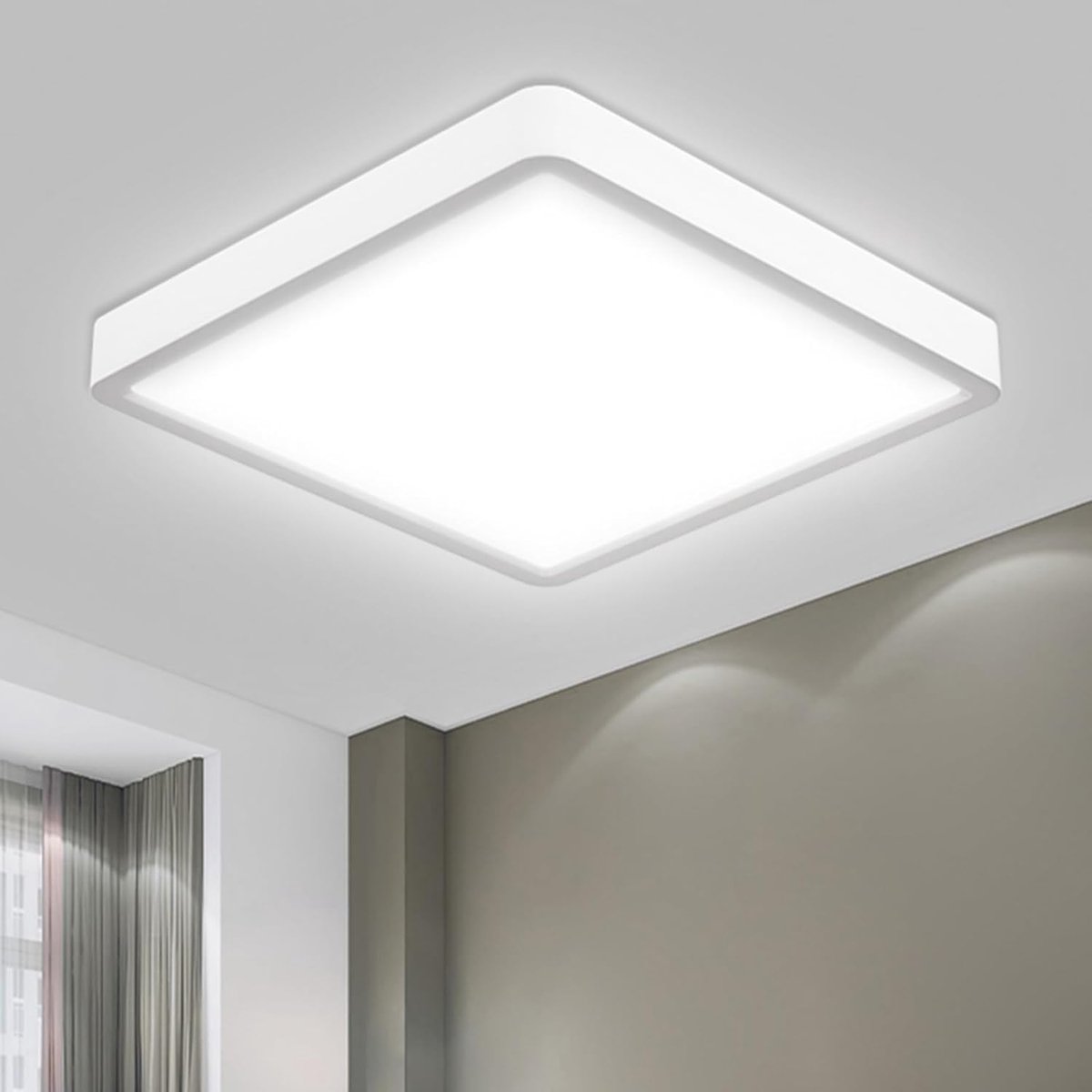 SnelShoppen - LED Plafondlamp Waterdicht 18W Vierkant Plat 6000K 1600LM Dun voor Badkamer Woonkamer Keuken Slaapkamer Hal Kantoor IP44