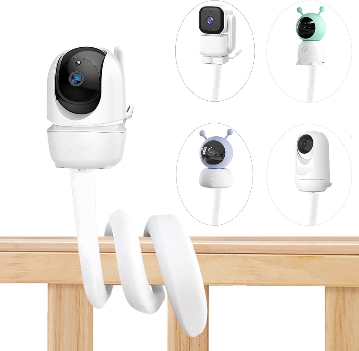 SnelShoppen - Babyfoonhouder voor Camera's - Sterke Camera Steun voor Boifun, Momcozy, Tecguud - Verstelbare Bevestiging, Duurzaam Materiaal, Ideaal v