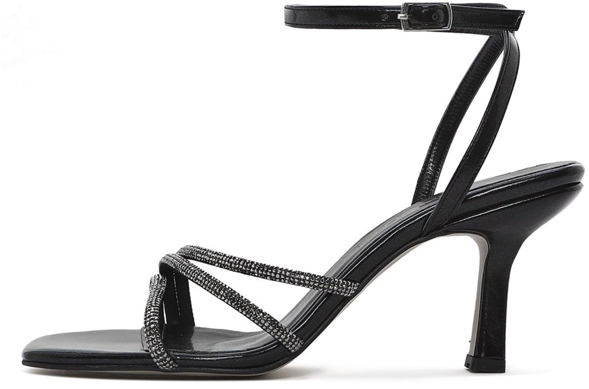 DERIMOD Faux Leather High Heeled Sandals Faux Leather High Heeled Sandals
