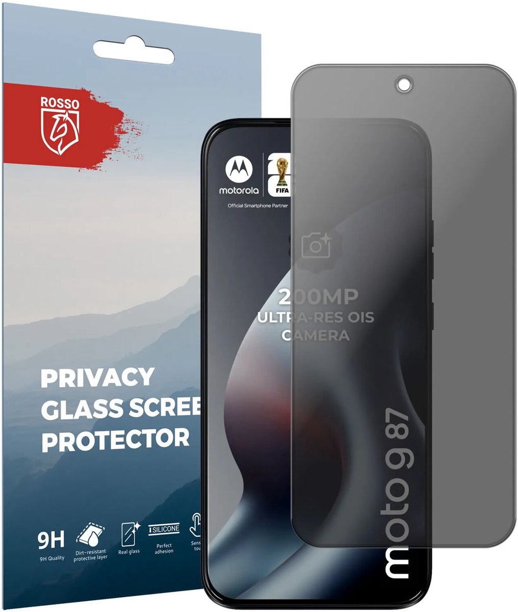 Rosso Privacy Screen Protector Geschikt voor Motorola Moto G87 - 9H Gehard Glas - Case Friendly Tempered Glass - Eenvoudige Installatie