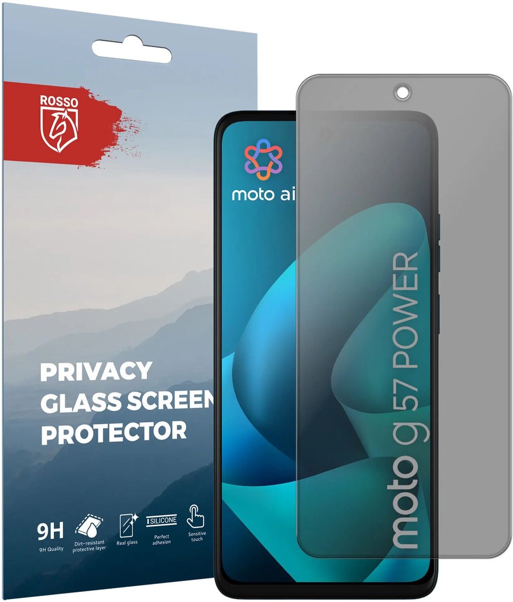 Rosso Privacy Screen Protector Geschikt voor Motorola G57 Power - 9H Gehard Glas - Case Friendly Tempered Glass - Eenvoudige Installatie