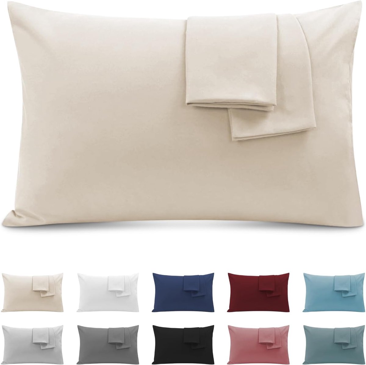 Thijox - Kussenslopen voor Tweepersoonsbed 50x80cm - Set van 2 Gecertificeerd Oeko-TEX® Pr