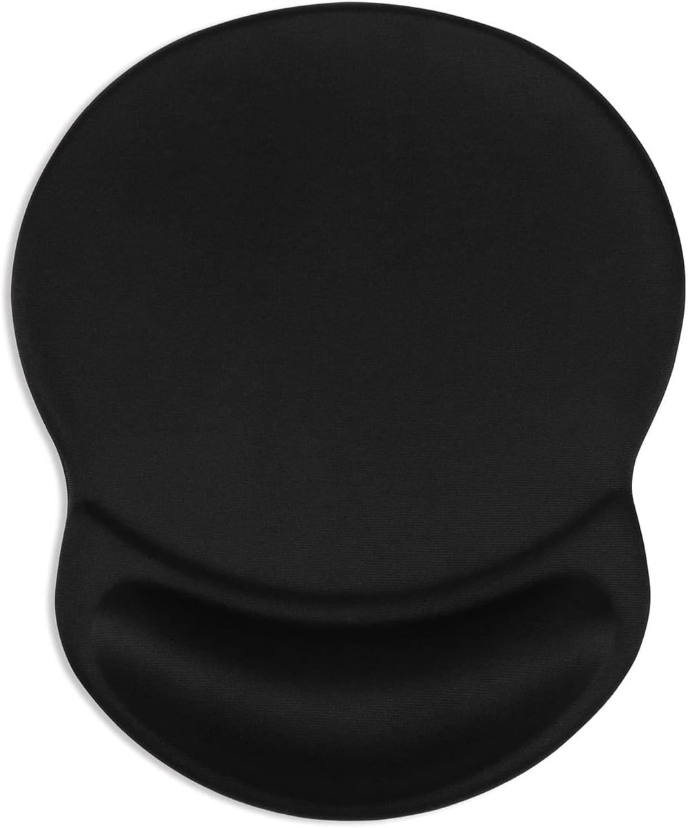 SnelShoppen - Ergonomische muismat met gel polssteun voor gaming en kantoor, antislip PU-basis, 22 x 18,2 cm, zwart - Comfortabele muismat voor pijnve