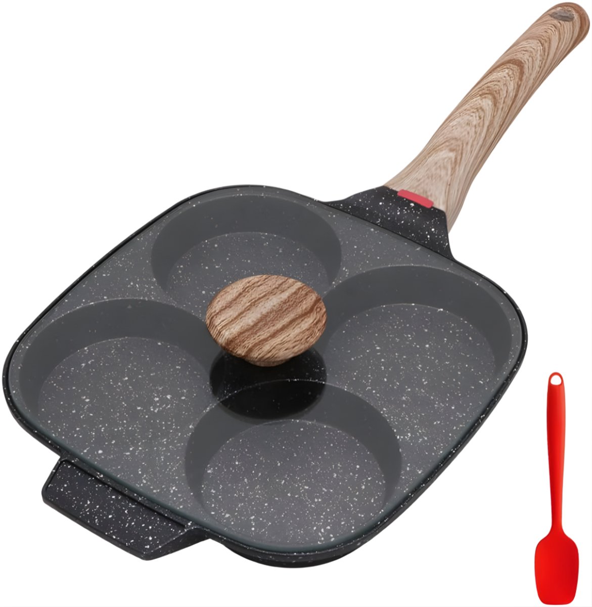 KIRA® Poffertjespan - 4 Kopjes - Pannenkoekenpan - Pannenkoekenpan - Zwart - 36cm x 20cm x 11cm