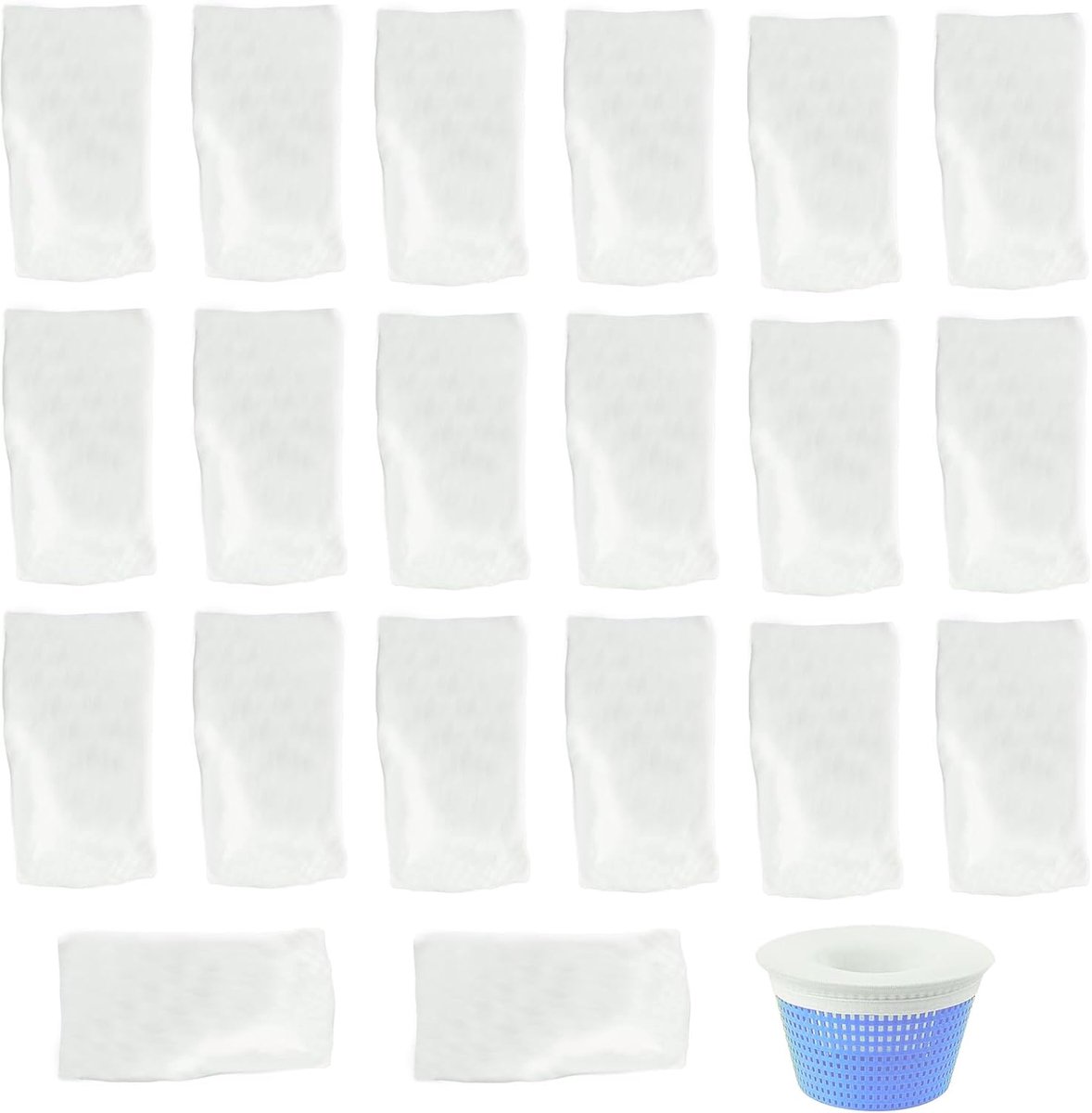 SnelShoppen - 20 Stuks Pool Skimmer Sokken, Pool Filter Net, Filter Bescherming voor Zwembaden, Nylon Materiaal, Effectieve Vuilopvang, Ideaal voor Zw