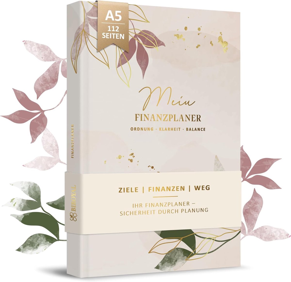 SnelShoppen - BIROYAL Personal Organizer - Rode Waterverf Agenda, Notitieboek, Planner, Creatief, Handig voor School, Werk, Thuis, 2023, A5 Formaat,