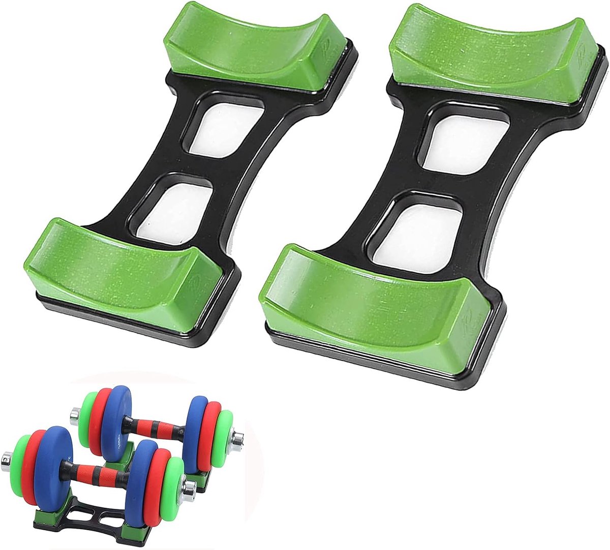 SnelShoppen - 2Pcs Dumbbell Rack Stand voor Thuis Gym, Sterke Gewicht Dumbbell Houder, Compact en Stijlvol, ABS Plastic, Perfect voor Fitness en Train
