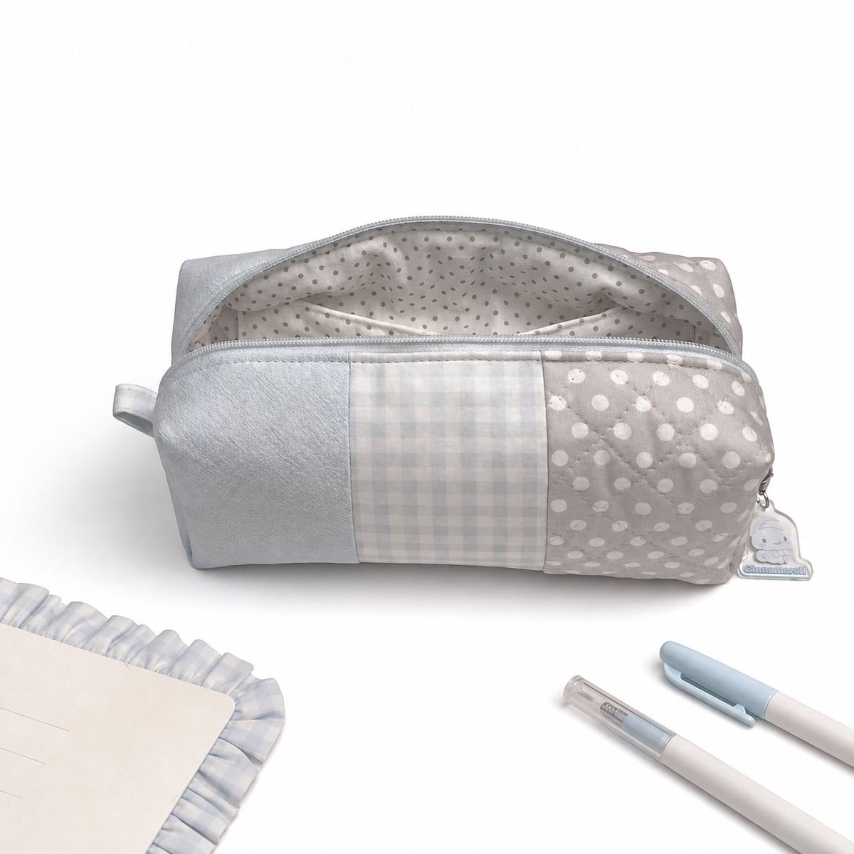 Lichtblauwe Etui - Ruime Pennenzak voor School en Kantoor - Multifunctionele Organizer Tas - Duurzaam Make-up Tasje