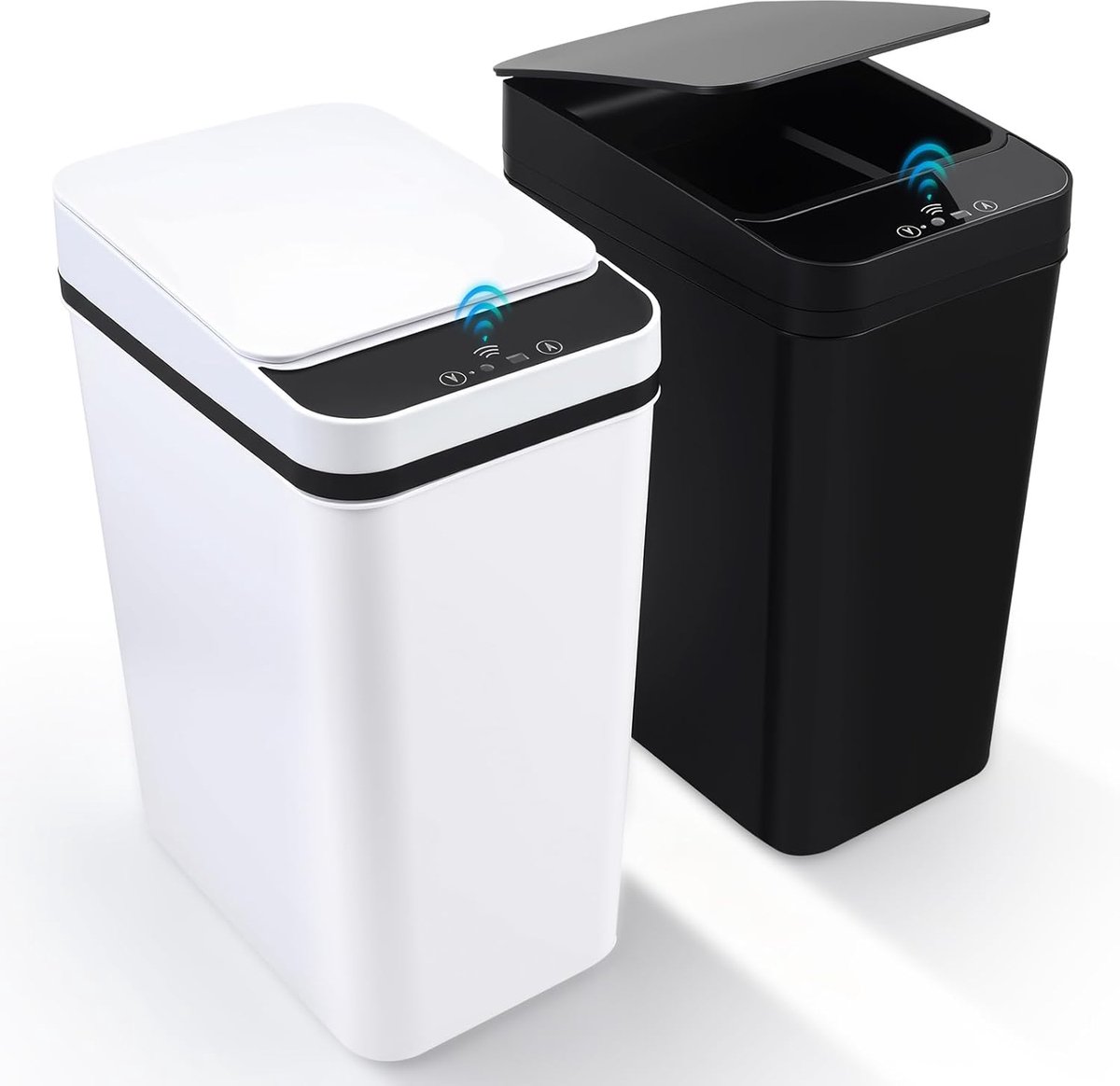 SnelShoppen - Automatische 10 L Afvalbak met Intelligent Bewegingssensor, Infrarood Technologie, 4 Openingsmodi, Stil, Handbeweging, Voetbediening, Id