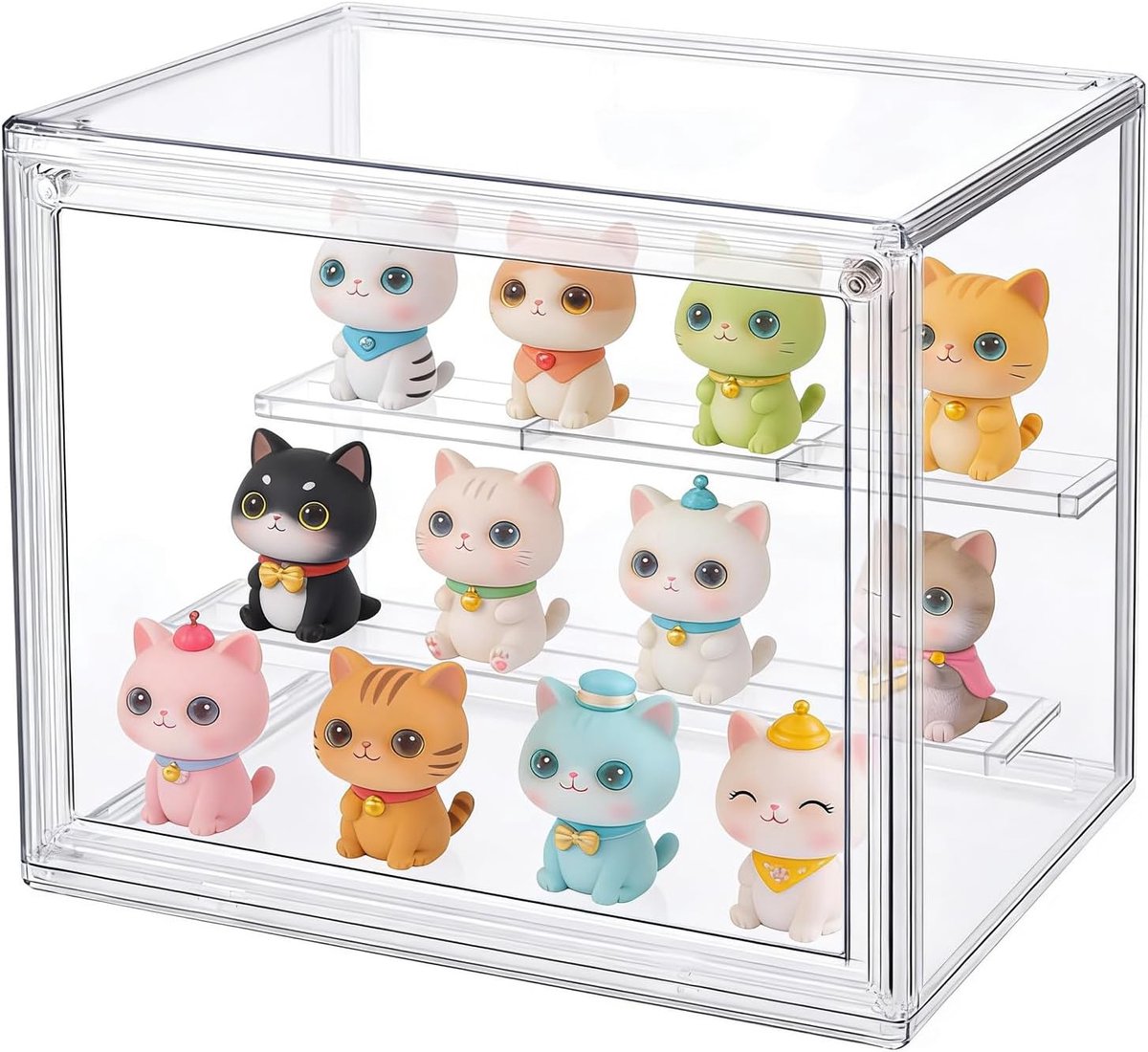 SnelShoppen - Acryl display case met deur, transparante show box voor verzamelaars, kleine beschermende vitrine, stofdicht, hoogwaardig acryl, perfect