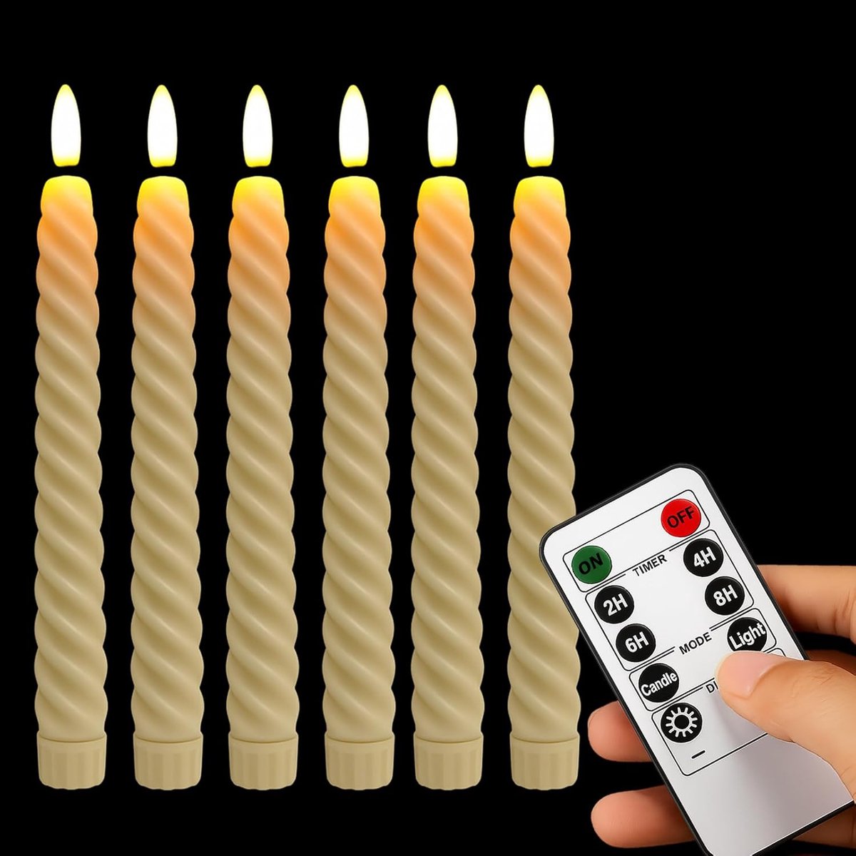 SnelShoppen - 25.5 cm LED Kaarsen met Timerfunctie, Flickering Flame, Veilig en Herbruikbaar, Set van 6 Decoratieve Kaarsen voor Kerst, Bruiloft, Fees