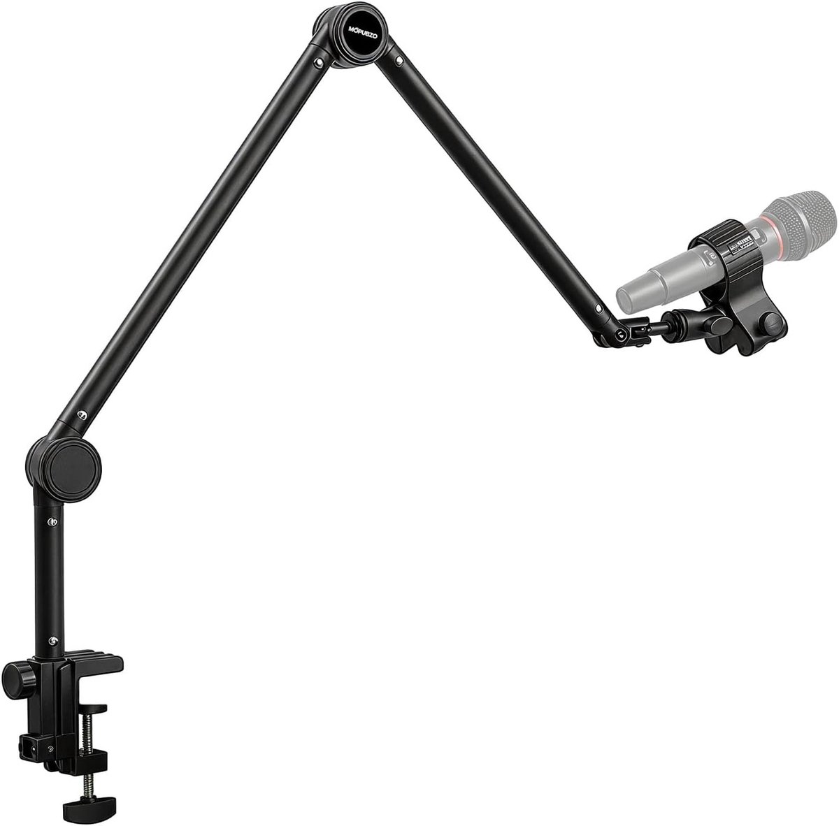 SnelShoppen - Universele Microfoonarm, Verstelbare Microfoonstandaard met Klem voor Streaming, Gamen, Podcasts - 360° Draaibaar, Extra Lang Scharnier,