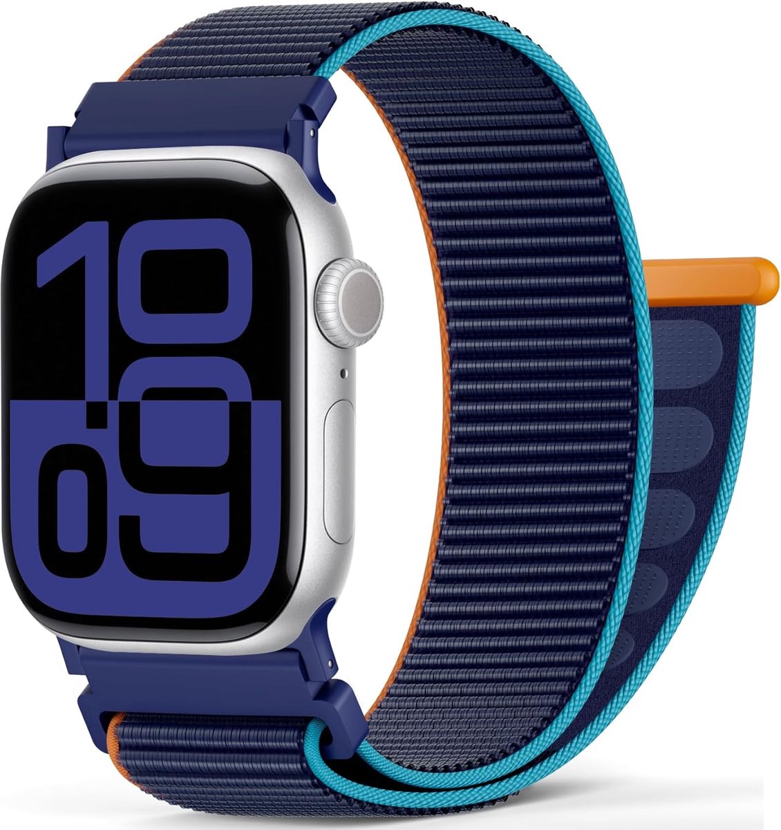 Thijox - Nylon Sportband Compatibel met Apple Watch 40mm 42mm 44mm 45mm 38mm 49mm - Vervangend Klittenband Horlogeband voor Heren en Dames - Ademend e