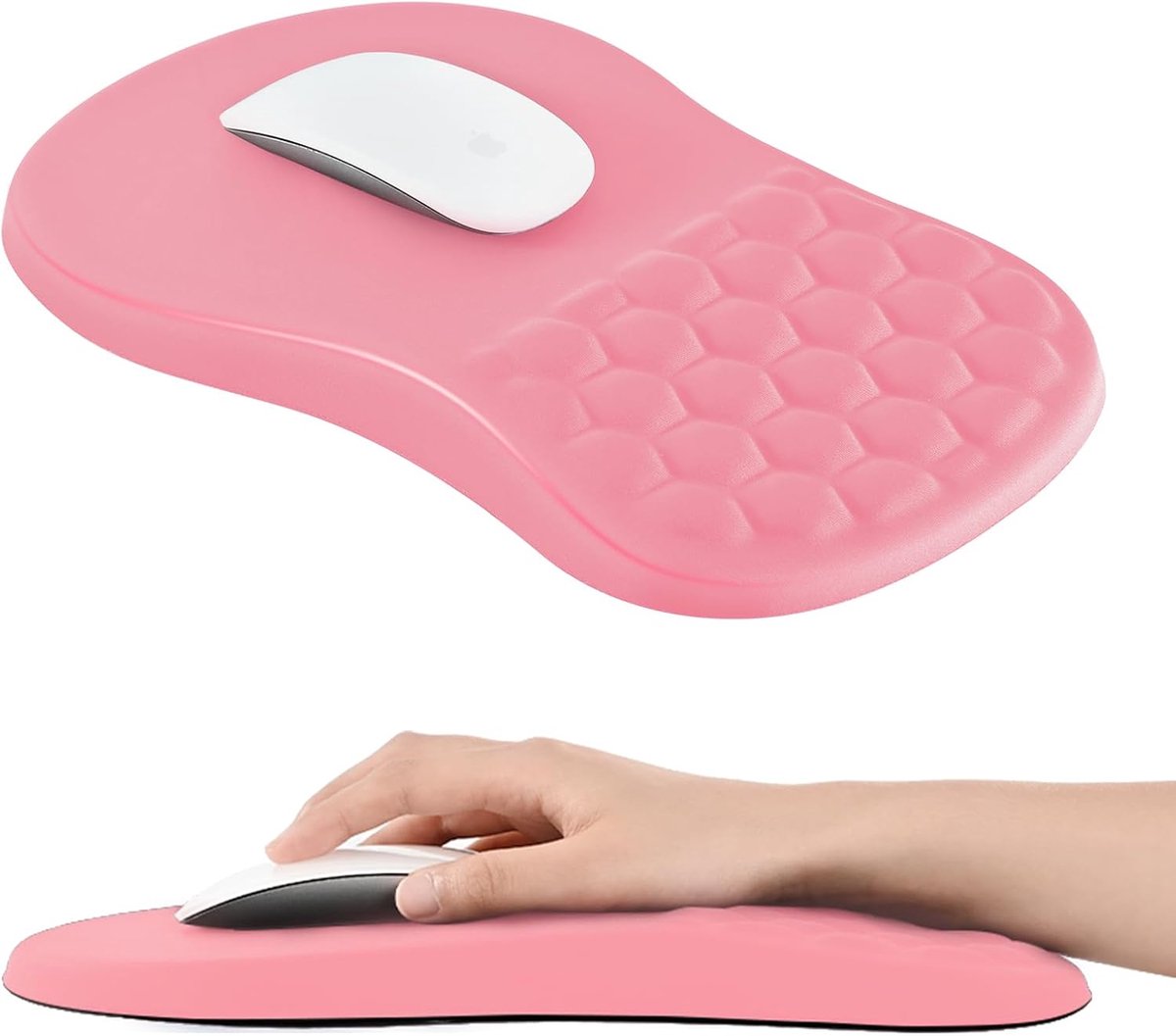 SnelShoppen - Ergonomische Muismat met Polssteun en Massage Design, Gaming Muismat, Muismatten voor Pijnverlichting, Glad Lycra Oppervlak, Anti-slip P