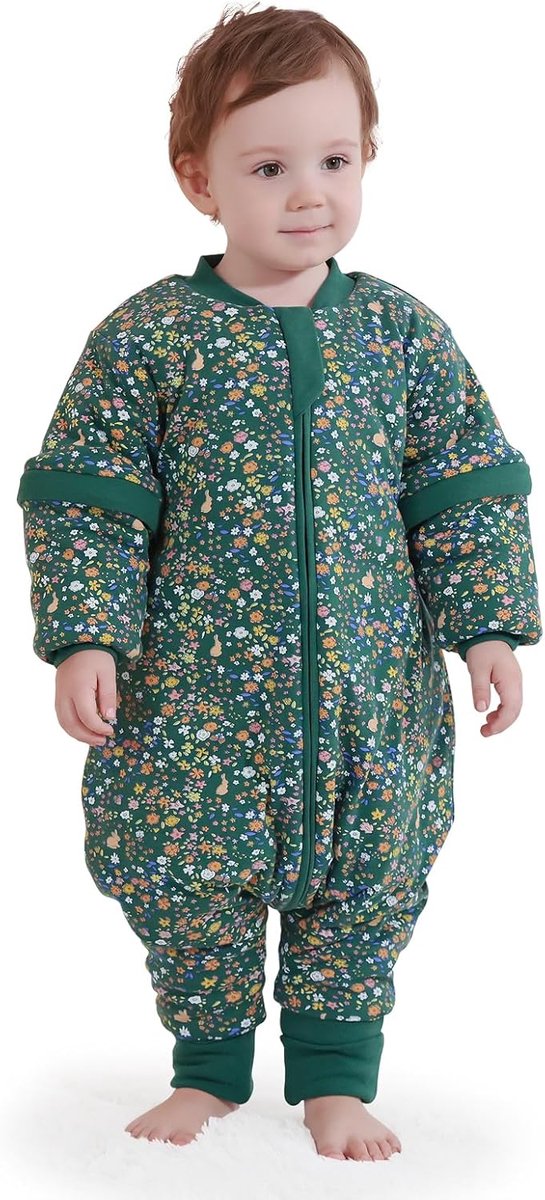 SnelShoppen - Slaapzak voor baby's, 2,5 TOG, Katoenen Slaapzak Uniseks met Afneembare Mouwen, Geschikt voor 3-4 Jaar, Babylengte 95-105 cm, Ideaal voo