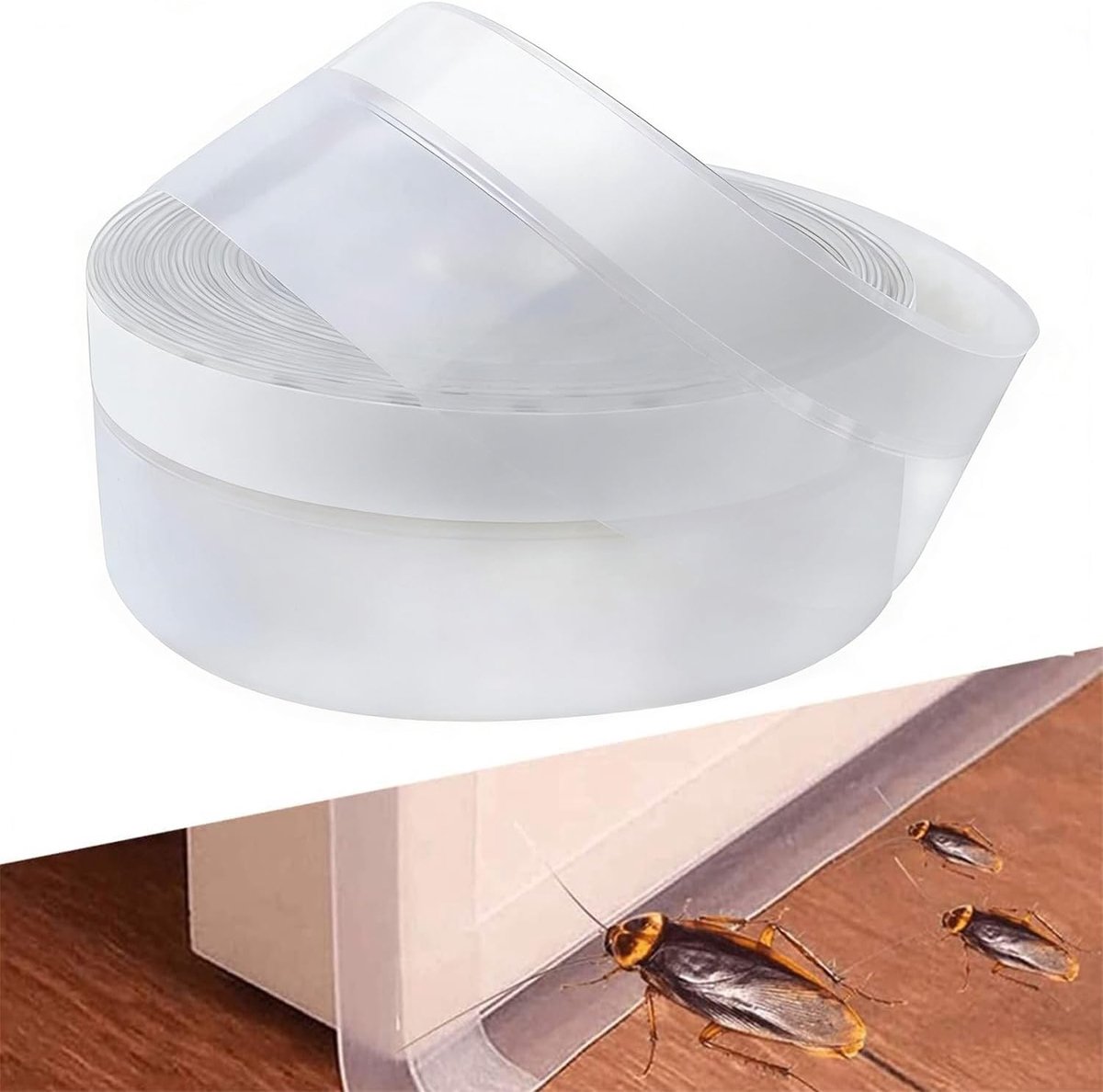 SnelShoppen - Tochtstrip voor deur en ramen, zelfklevend, 4,5 x 10 m, transparante siliconen afdichtingstape, multifunctionele tochtstopper, geluidsdi