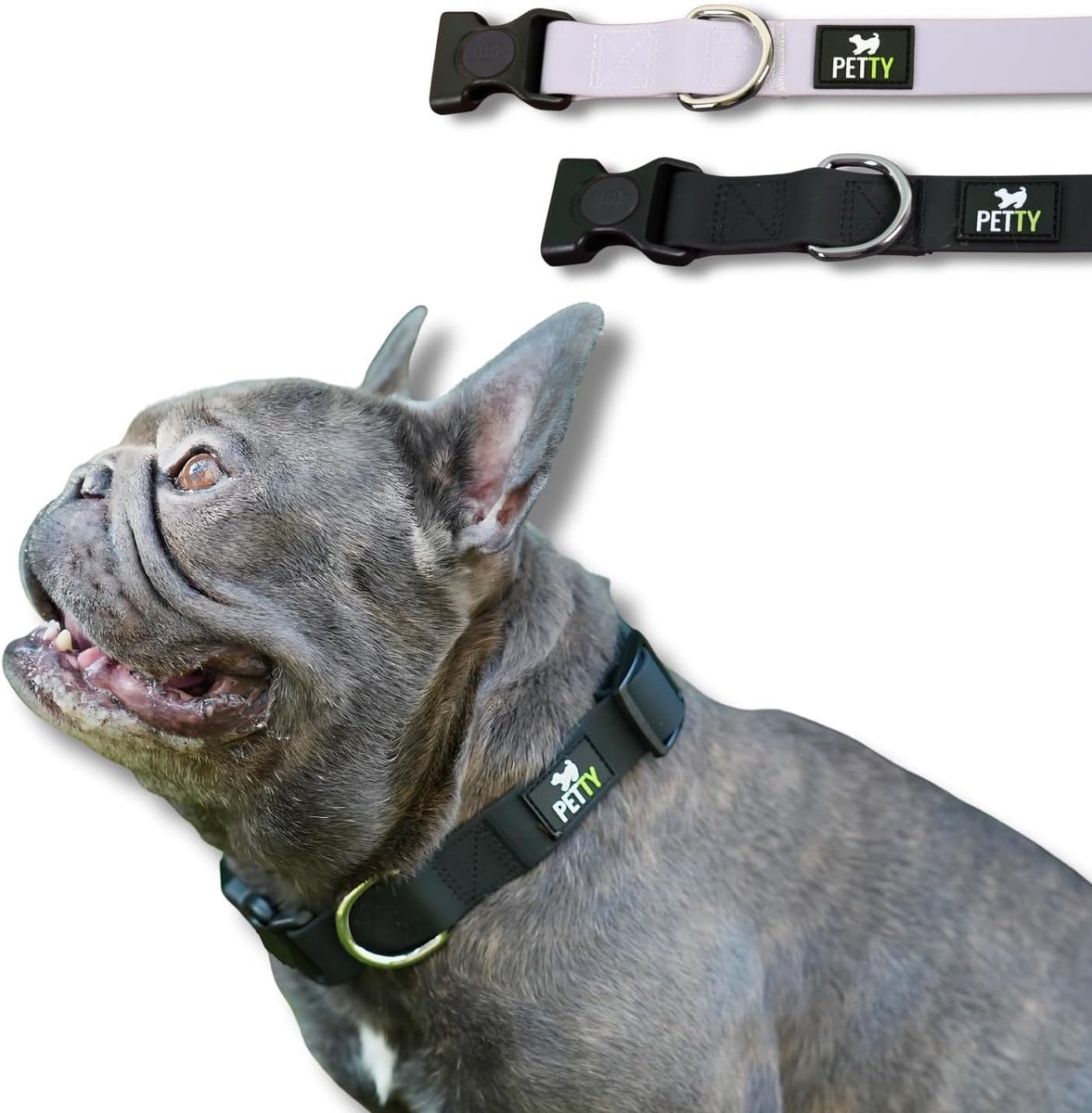 SnelShoppen - Verstelbare Hondenhalsband Biothane Waterdicht met D-Ring Veiligheidssluiting voor Kleine Middelgrote Grote Honden Kleur Zwart Maat XS