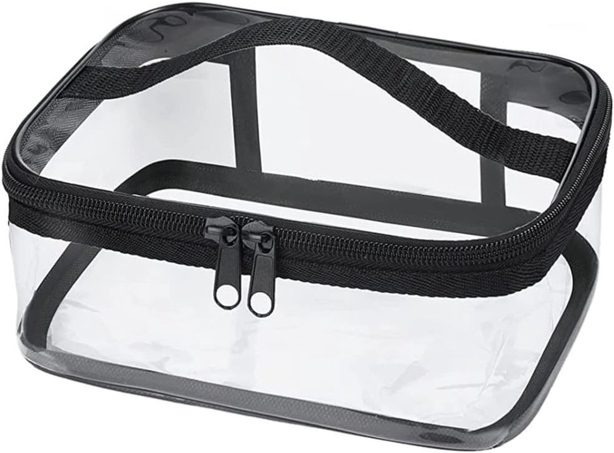 SnelShoppen - Transparante Toilettas Reis Cosmeticabag - Waterdichte Multifunctionele Make-up Tas - Ideaal voor Handbagage - Voor Mannen en Vrouwen -