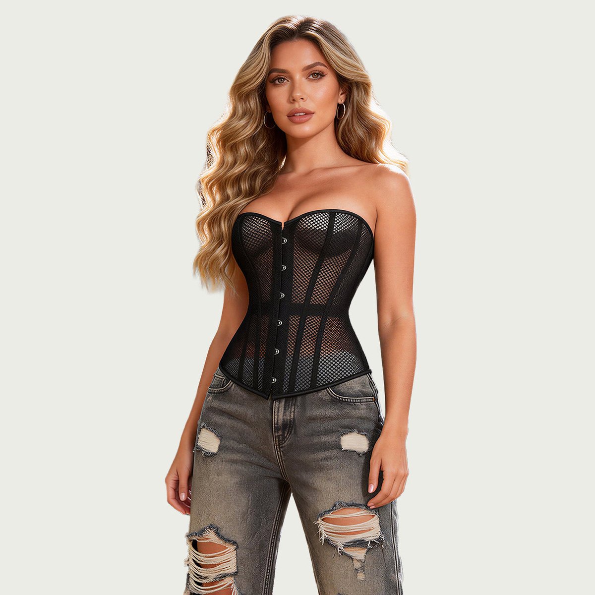 Zwart grid corset OhYeah