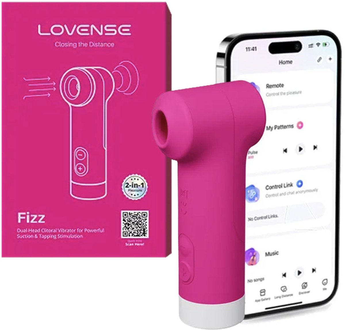 Lovense - Fizz Clitoris Suction En Tapping Vibrator - Roze