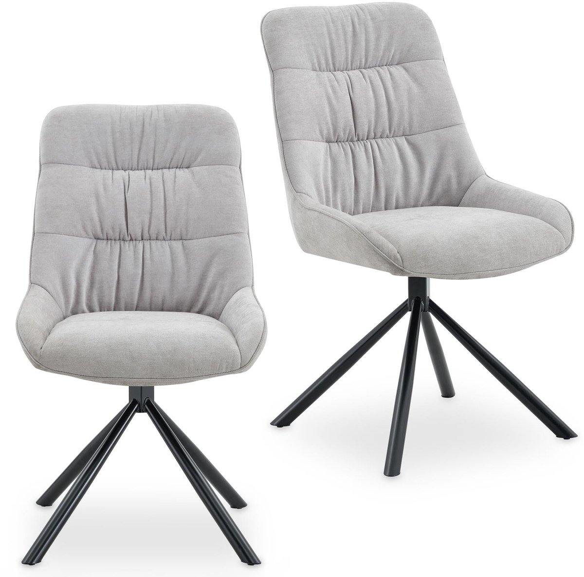 Eetkamerstoelen LIBRA, set van 2, draaibaar – grijs
