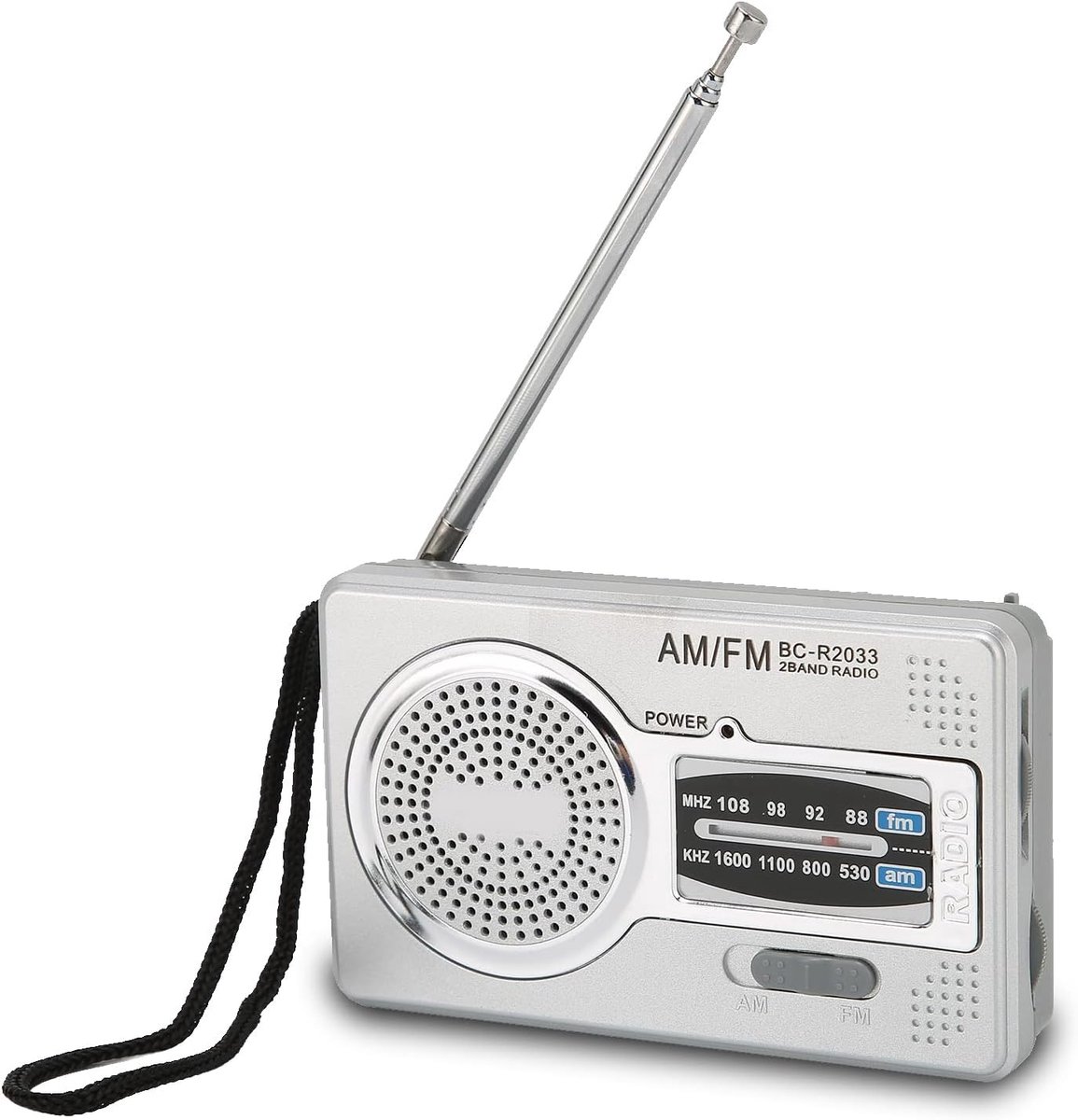 SnelShoppen - Draagbare AM FM Radio, Handheld Transistor Radio met Ingebouwde Speaker, Batterijgevoed Pocket Radio, Noodradio voor Thuis en Buiten, Pe