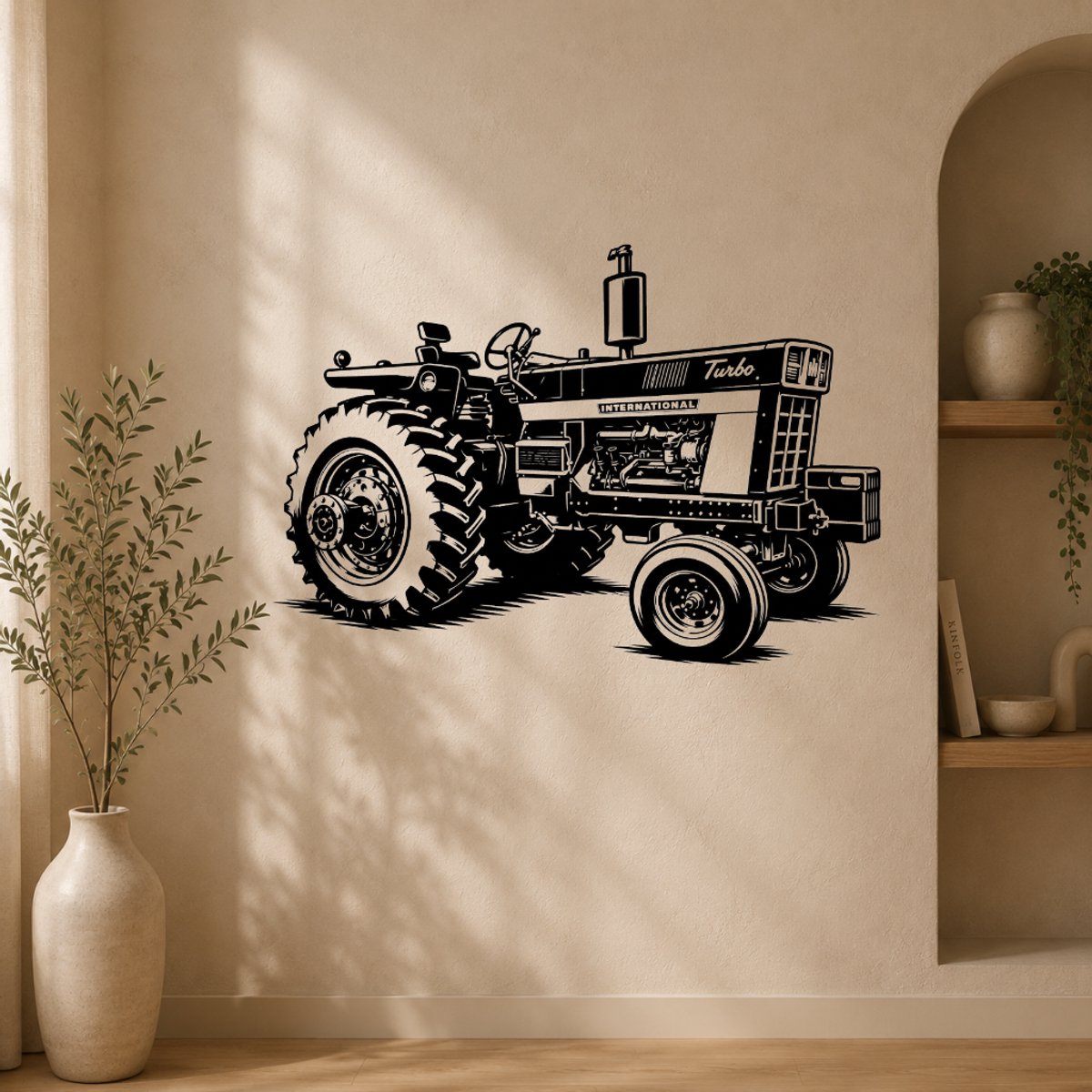BR2Laser International 1466 – Wanddecoratie – Lasergesneden Hout – Tractor kunst – 35 cm Breed