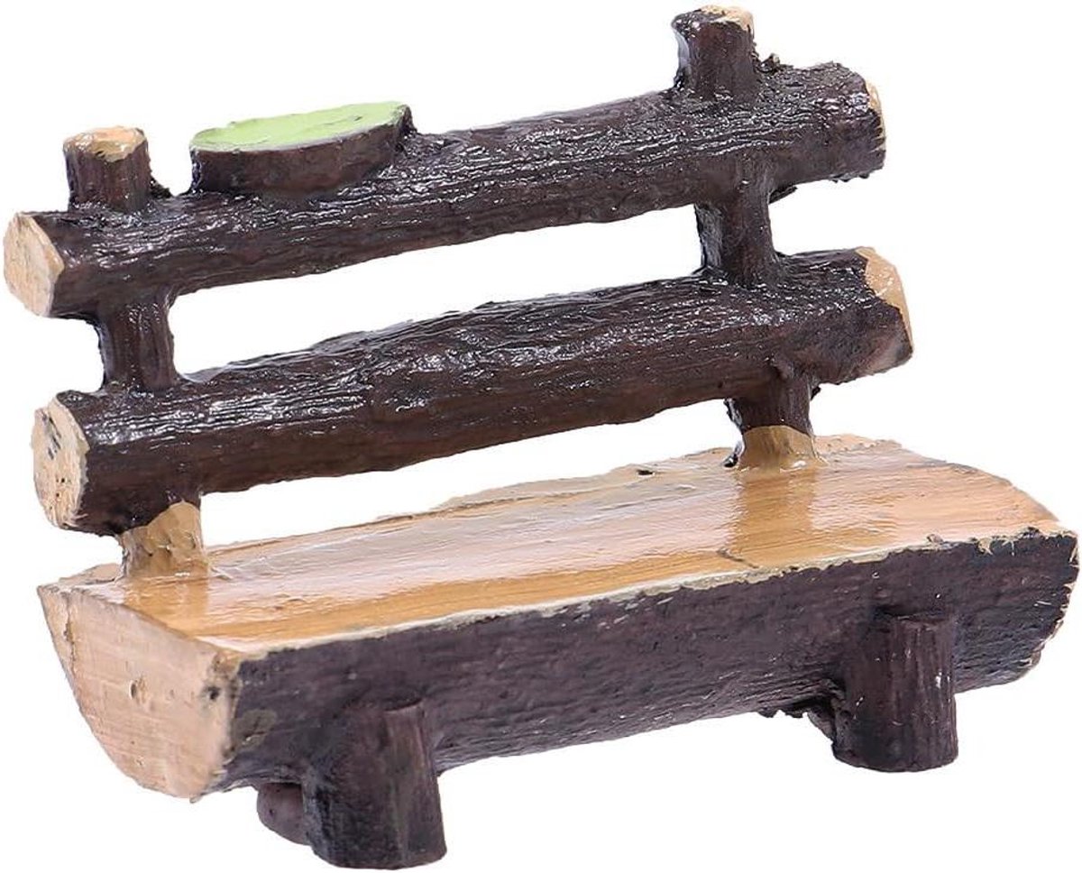 Miniatuur bank - Poppenhuis meubel - Tuin decoratie - Hars miniatuur - 66 cm - Gekleurd