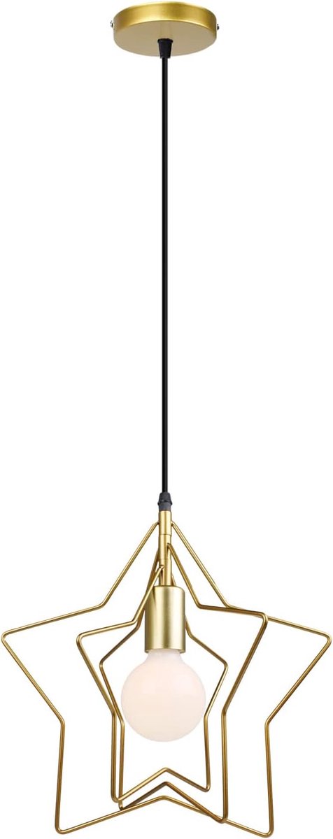 SnelShoppen - Moderne Hanglamp Kroonluchter Stervorm 360 Graden Verstelbare Plafondlamp E27 Metaal 32 cm Goud voor Kinderkamer Kerstdecoratie
