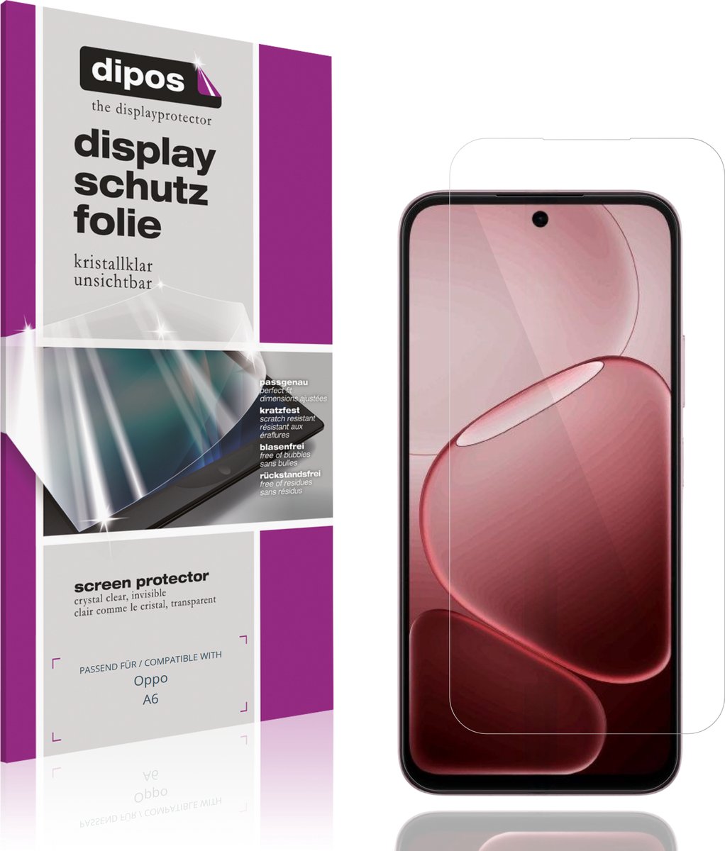 dipos – 4x Beschermfolie geschikt voor Oppo A6 | Krasbestendige & heldere Screenprotector Ultra-Thin