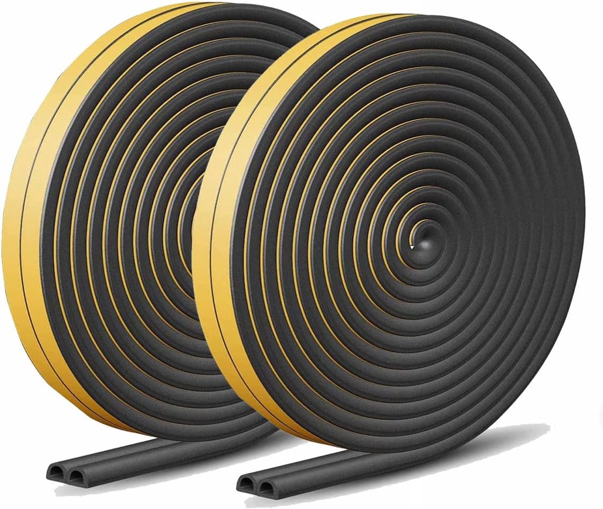 SnelShoppen - Deur- en Raamafdichtband - Geluidsisolatie en Luchtstroming Stopper - Anti-Collisie Rubber Schuim Strip - 20 m Zwart voor Deuren en Rame