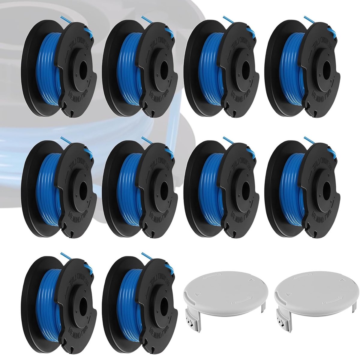 SnelShoppen - Universele Trimmer Spoel - 10 Spools + 2 Caps - Vervangbare Grastrimmer Draad Spoel - Geschikt voor Ryobi - 1.6 mm Nylon Koord - Duurzaa