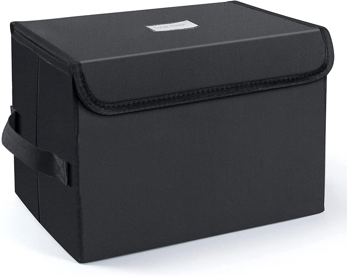 SnelShoppen - Vinyl Record Storage Box - 7" LP Crate voor 60 Platen - Zwart, 28x20x7.5cm, Ideaal voor Organiseren en Opslaan van Vinyl