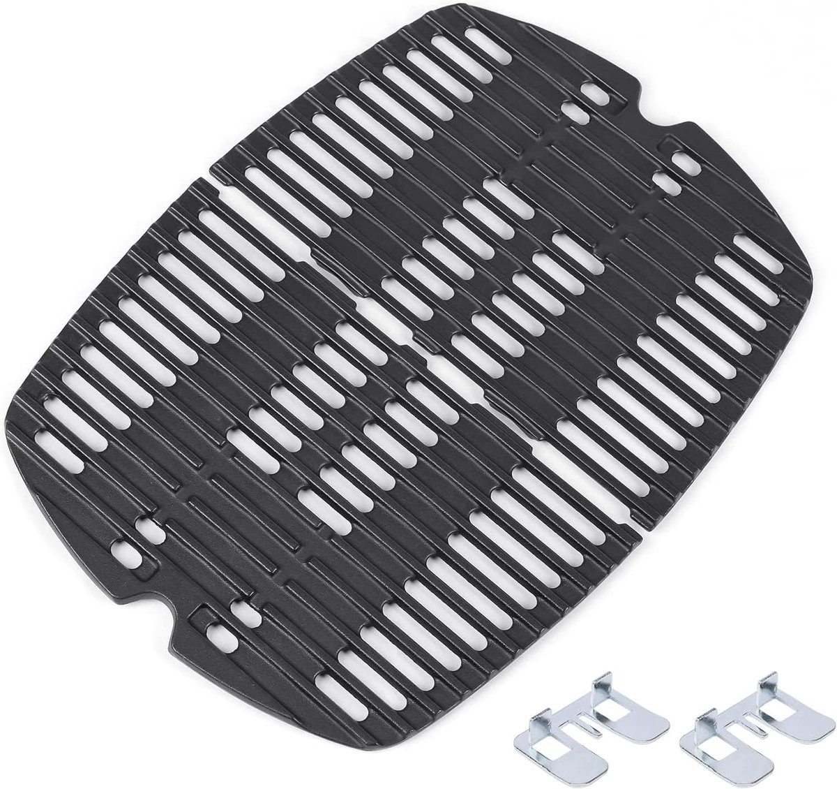 SnelShoppen - GFTIME 43 x 32cm Kookrooster voor Gasgrills, Vervangend Gietijzeren Grillrooster, Geschikt voor Q100, Q140, Q1000 Series, 2 Stuks