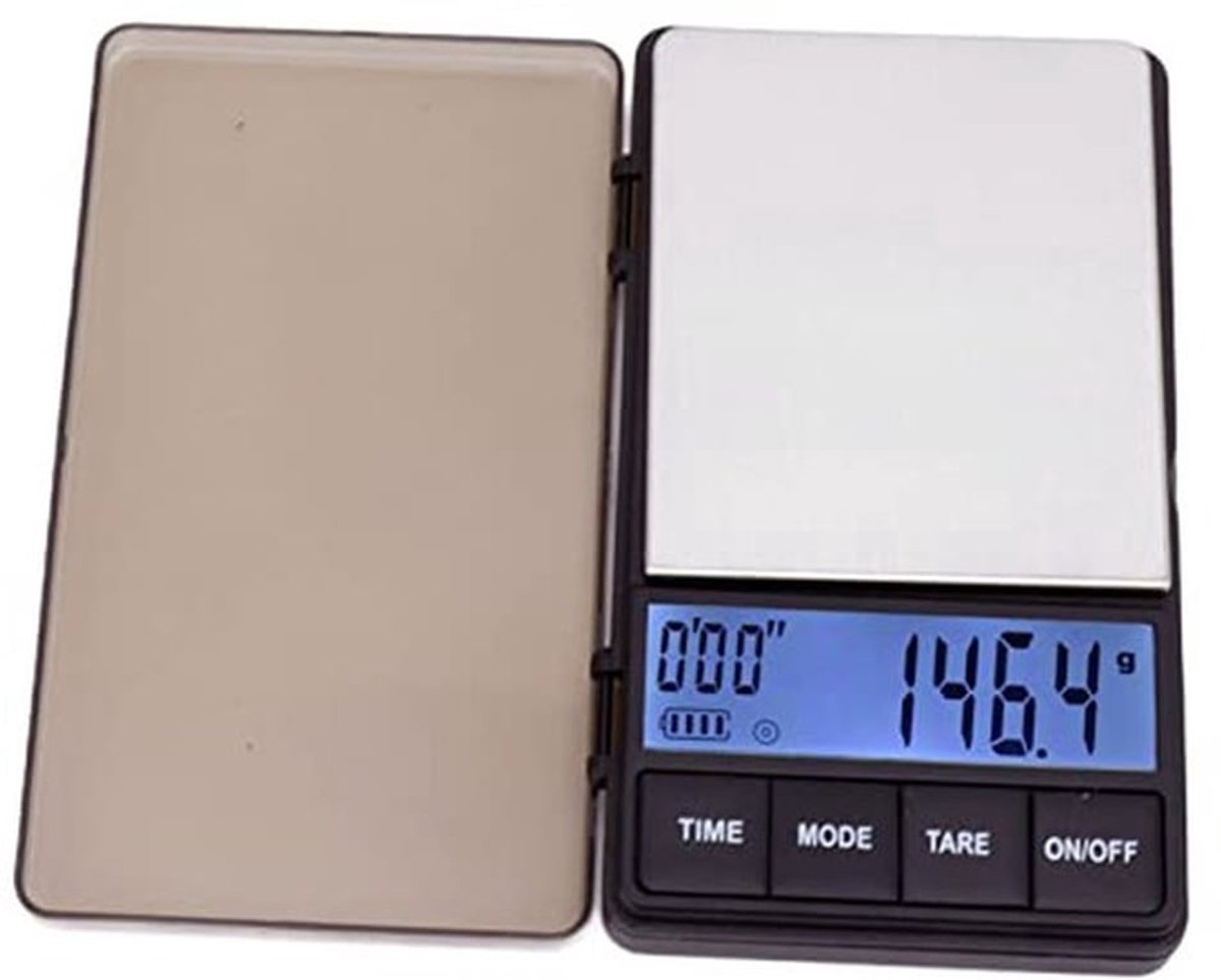 Kleine, uiterst nauwkeurige koffieweegschaal met tarafunctie, zakweegschaal, digitaal gevoelig, 1000 g, 0,1 G voor timer
