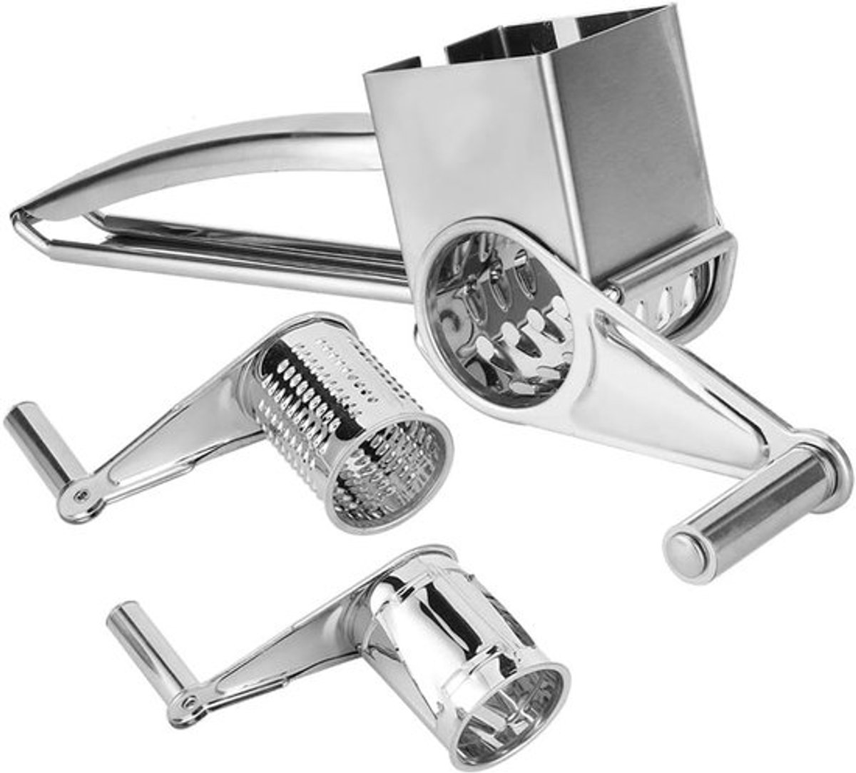 RVS - Groenten Cutter - Multifunctionele Handmatige Rotary Drum Snijmachine - Kaas Snijder - Shredder Snijmachine