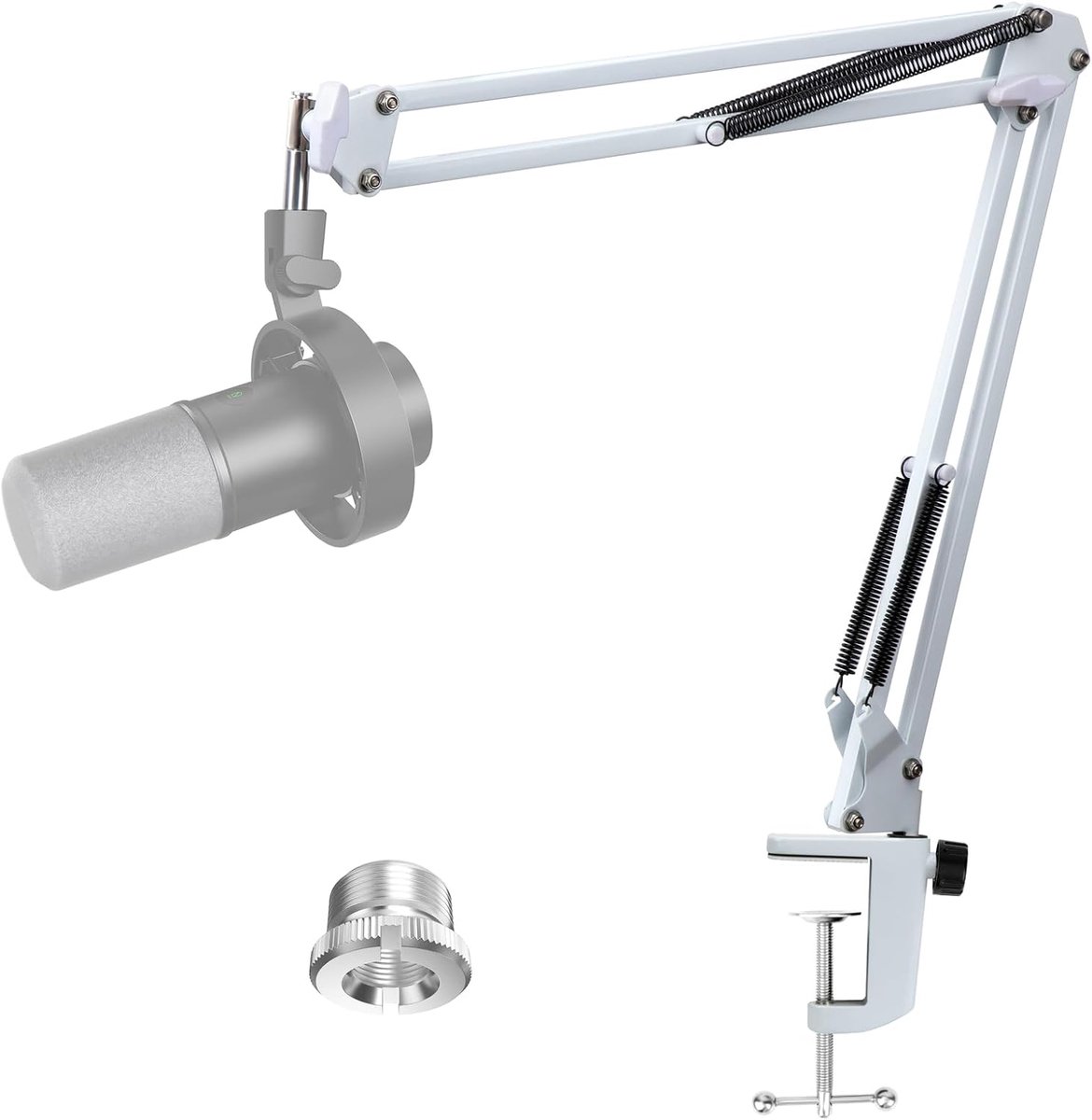 SnelShoppen - Microfoonboomarm Wit - Verstelbare Microfoonstandaard voor Streaming en Gaming - Sterke Metaalconstructie - Geschikt voor XLR/USB Microf