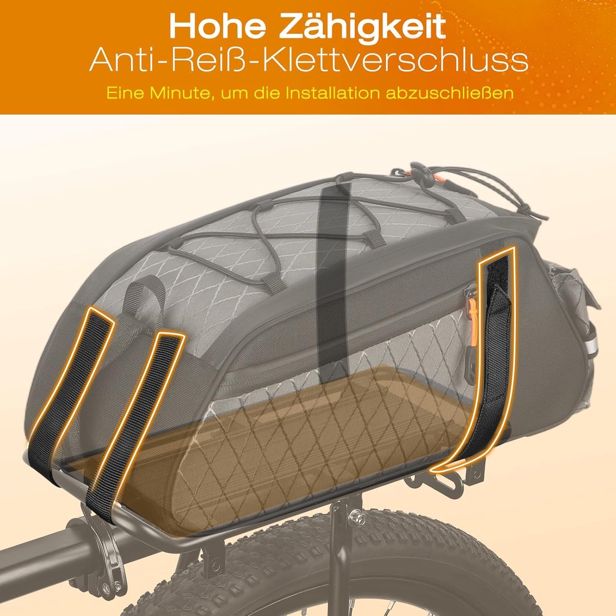 SnelShoppen - 3-in-1 Fietstas voor Pannier Rack, 10 Liter, Waterdicht, Met Regenbescherming, Draaghandvat en Schouderriem, Grijs