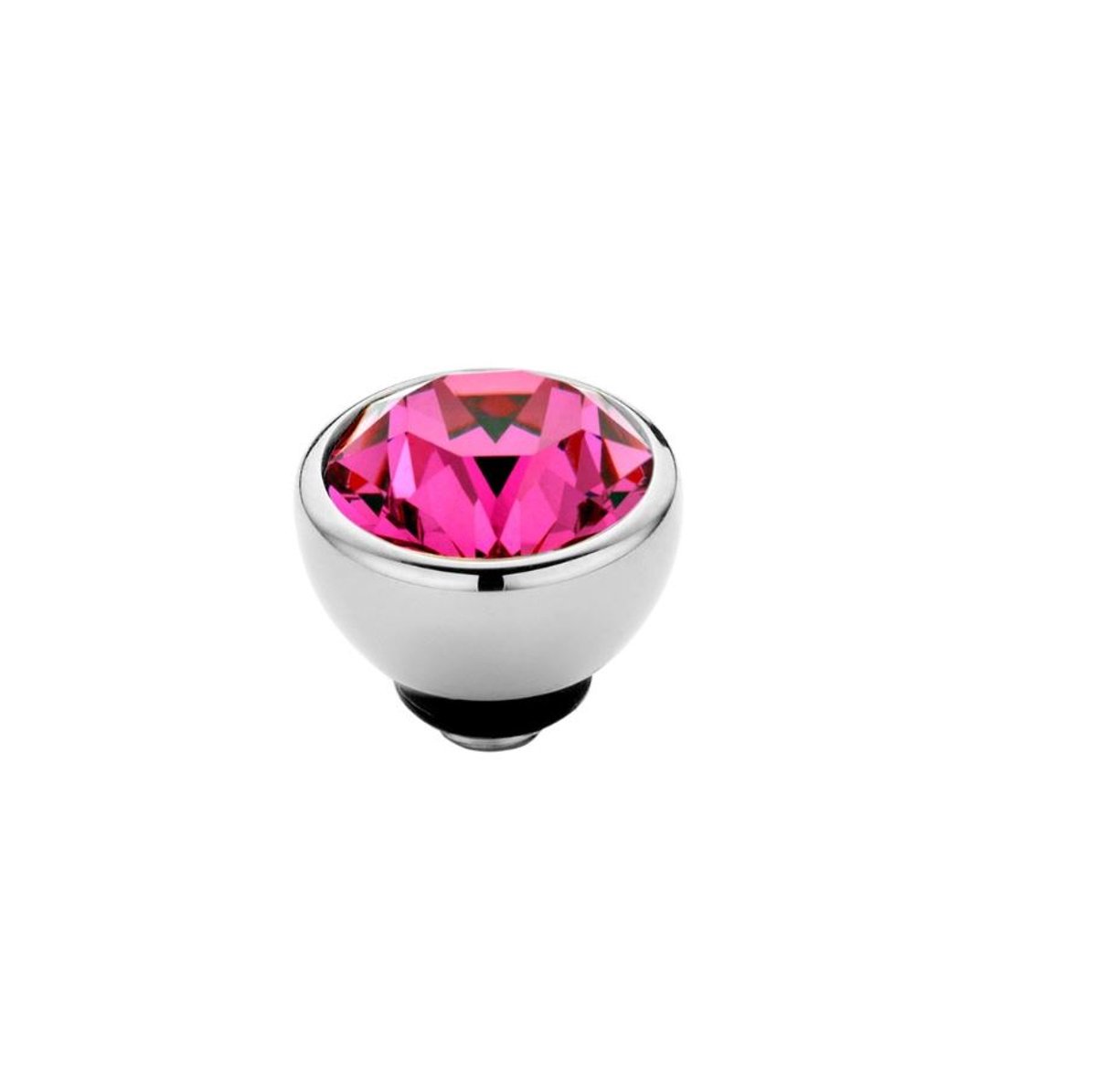 Melano Twisted Season CZ Steentje Fuchsia Zilver | 6 mm