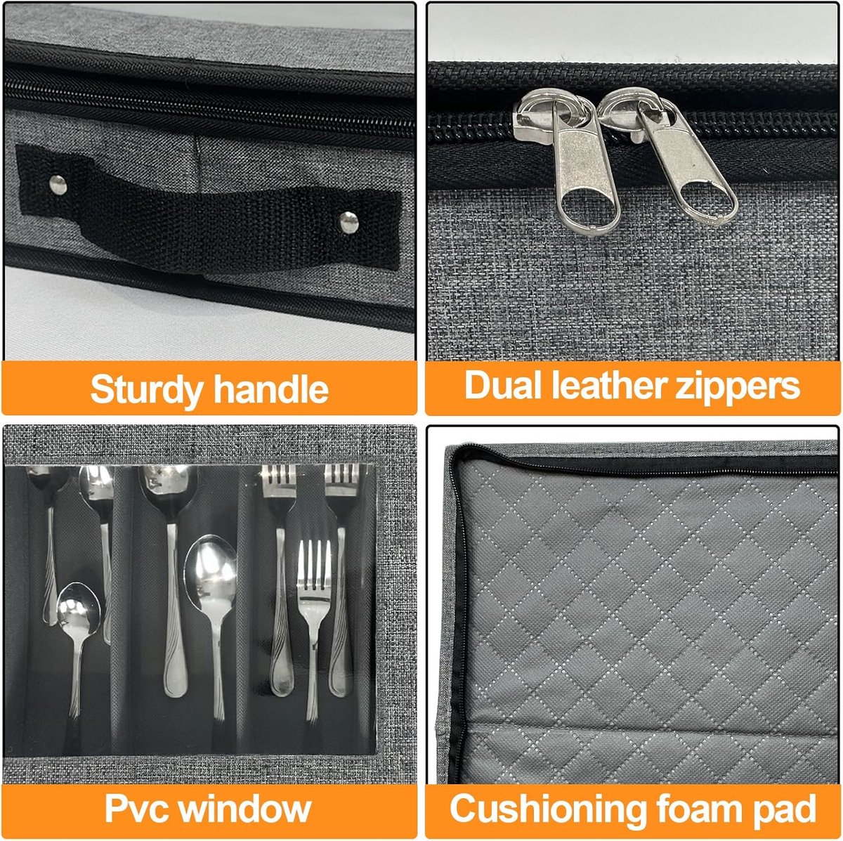 Thijox - Bestekbak met deksel voor laden, draagbare bestekbox, verstelbare bestek-organizer, 42,5 x 29,5 x 8 cm, perfect voor keuken, camping en reize