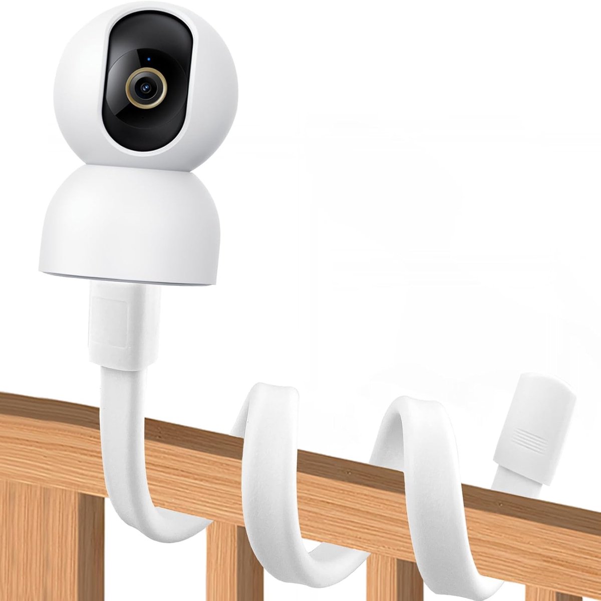 SnelShoppen - Baby Monitor Houder, Flexibele Bevestiging met Draaiklem voor Baby Video Monitor, Geschikt voor Clip-On Camera's (Wit)