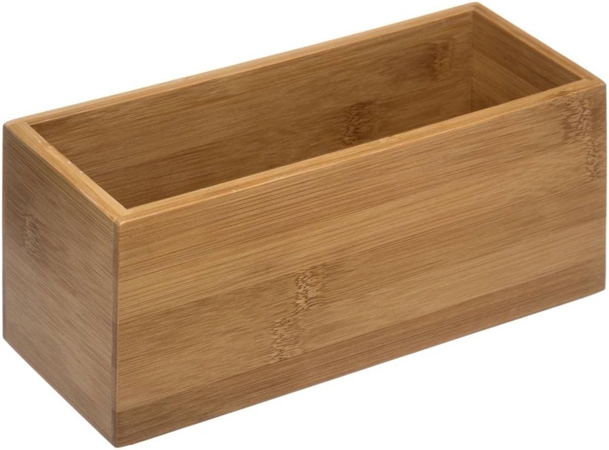 Thijox - Bamboe Organizer voor Badkamer, 23 x 9 x 9,5 cm, Houten Opbergrek, Milieuvriendelijke Badkameraccessoires, Multifunctionele Organizer voor To
