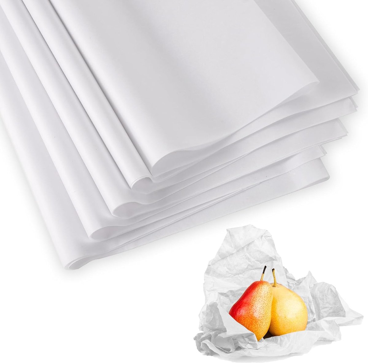 SnelShoppen - 100 Vellen Zuurvrij Vloeipapier 50x35cm - Wit Archiefvloeipapier voor het Opbergen, Inpakken en Beschermen van Kleding, Linnen en Gesche