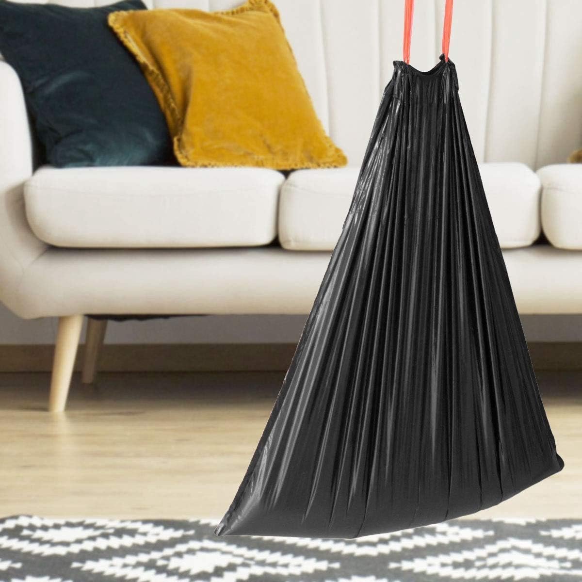 SnelShoppen - 200 stuks Vuilniszakken 30L met Trekkoord - Extra Sterk, Scheurvast, Vloeistofdicht - Zwart, 54 x 62 cm, 10 Rollen - Ideaal voor Keuken,