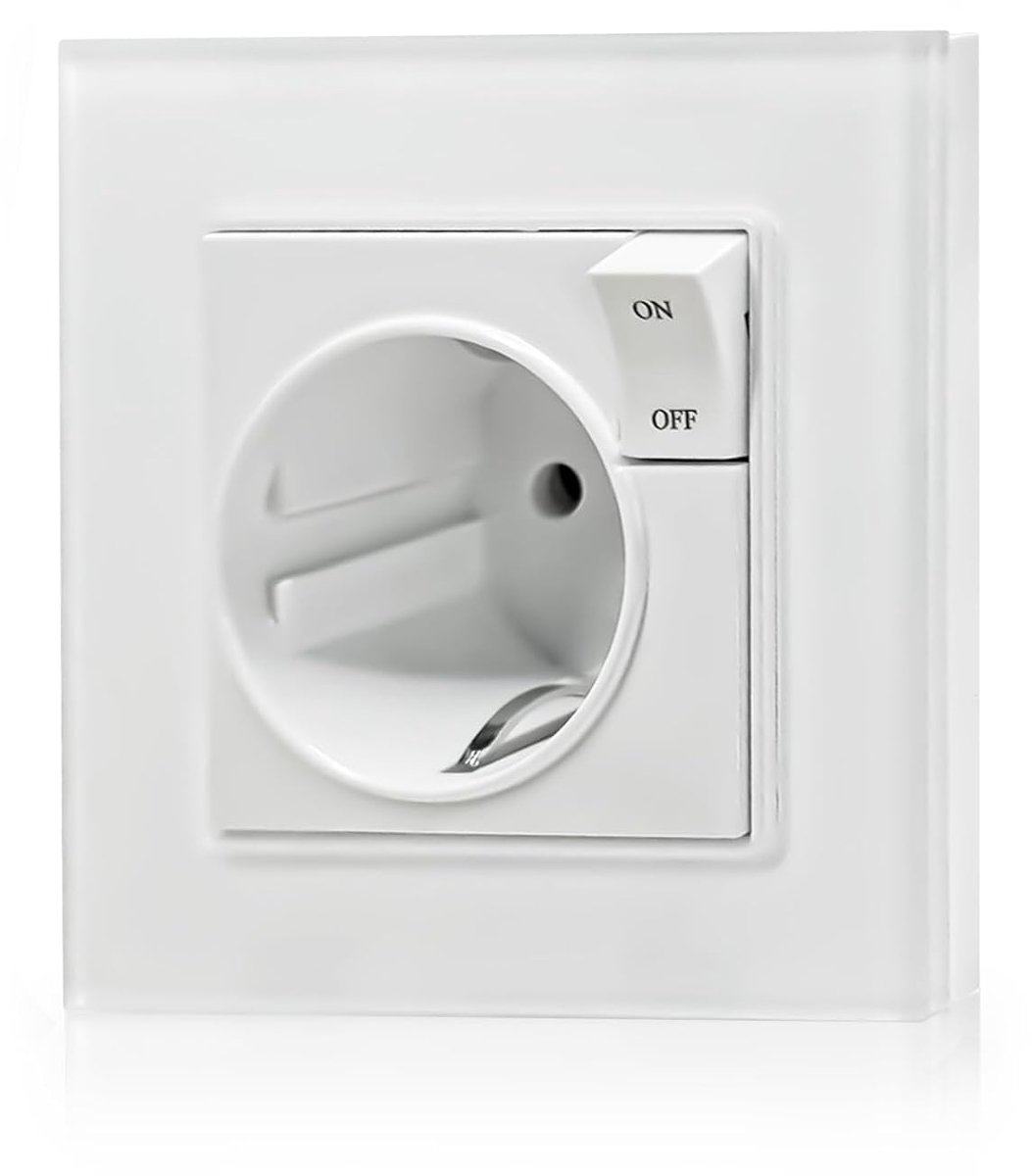 Stopcontact met schakelaar - inbouwstopcontact - universele houder - eenvoudig te installeren - ShopVlot